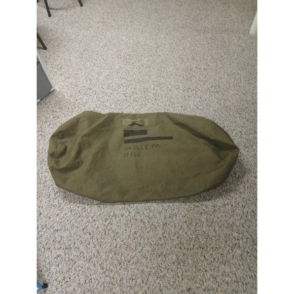 Vintage US Military  Canvas Duffle Duffel Bag Olive Green!!! - Picture 1 of 11